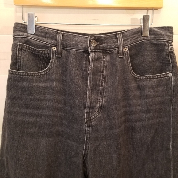 {30} Veronica Beard Blake Class Straight High Rise Washed Black Jeans - Picture 4 of 13